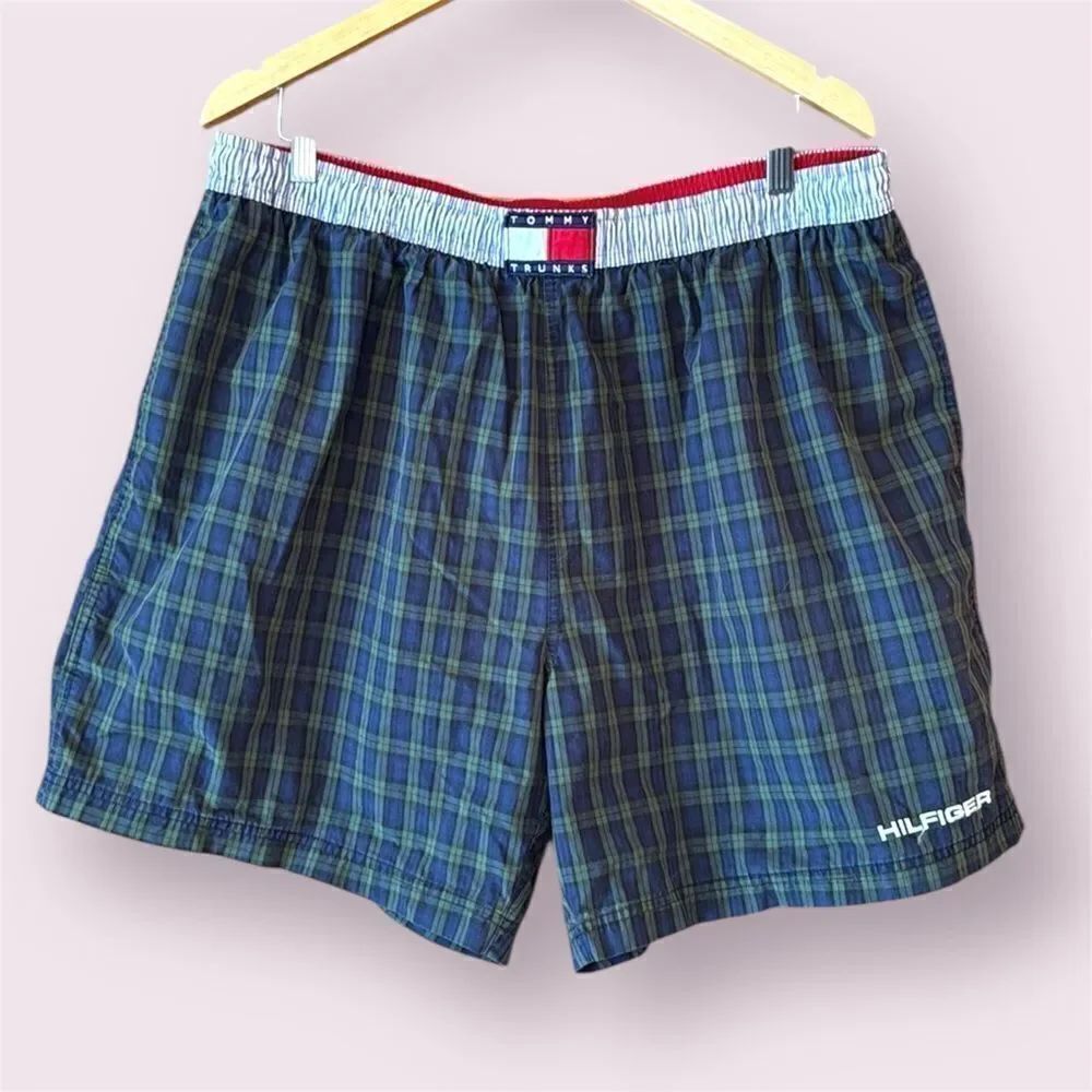 TOMMY HILFIGER Vintage Tommy Trunks Plaid Swim Trunks